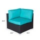 Kinbor 2-piece Outdoor Furniture Patio Love Seat All-Weather Sectional Wicker Corner Sofa - Thumbnail 3