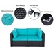 Kinbor 2-piece Outdoor Furniture Patio Love Seat All-Weather Sectional Wicker Corner Sofa - Thumbnail 1