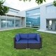 Kinbor 2-piece Outdoor Furniture Patio Love Seat All-Weather Sectional Wicker Corner Sofa - Thumbnail 4