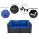 Kinbor 2-piece Outdoor Furniture Patio Love Seat All-Weather Sectional Wicker Corner Sofa - Thumbnail 14