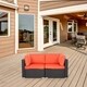 Kinbor 2-piece Outdoor Furniture Patio Love Seat All-Weather Sectional Wicker Corner Sofa - Thumbnail 17