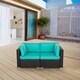 Kinbor 2-piece Outdoor Furniture Patio Love Seat All-Weather Sectional Wicker Corner Sofa - Thumbnail 10