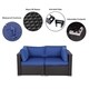 Kinbor 2-piece Outdoor Furniture Patio Love Seat All-Weather Sectional Wicker Corner Sofa - Thumbnail 5