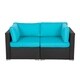 Kinbor 2-piece Outdoor Furniture Patio Love Seat All-Weather Sectional Wicker Corner Sofa - Thumbnail 21