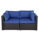 Kinbor 2-piece Outdoor Furniture Patio Love Seat All-Weather Sectional Wicker Corner Sofa - Thumbnail 23