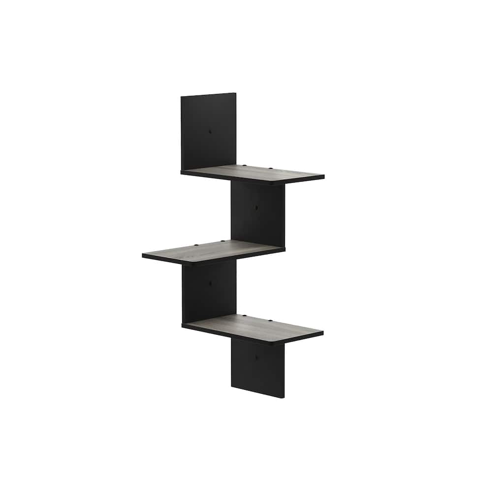 Porch & Den Munjoy Modern 3-tier Wall Floating Corner Shelf