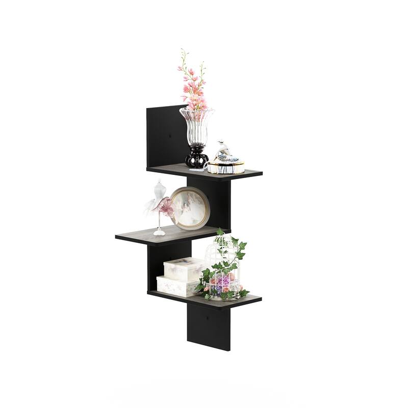 Porch & Den Munjoy Modern 3-tier Wall Floating Corner Shelf