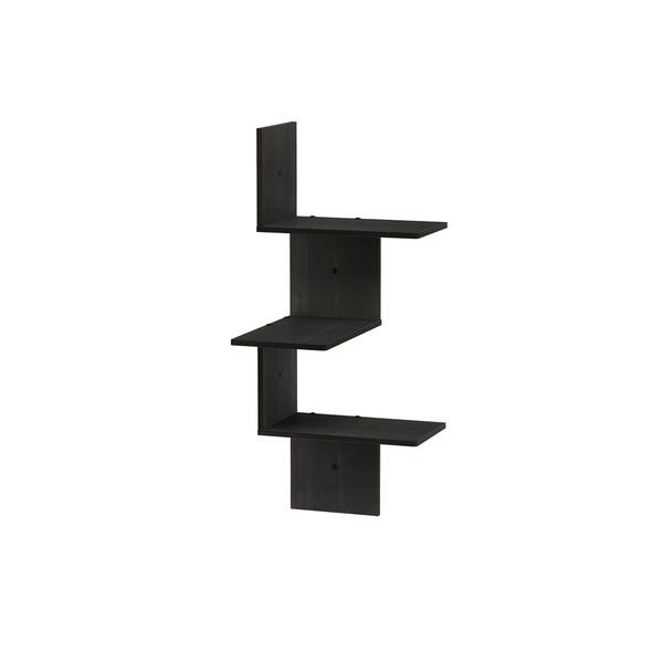 Shop Porch Den Munjoy Modern 3 Tier Wall Floating Corner Shelf On Sale Overstock 25449047 Espresso