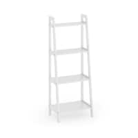Porch & Den Warnock White Wood 4-tier Storage Display Ladder Shelf