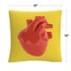 preview thumbnail 2 of 2, Modern 3D Red Heart By Abc 16x16 Throw Pillow