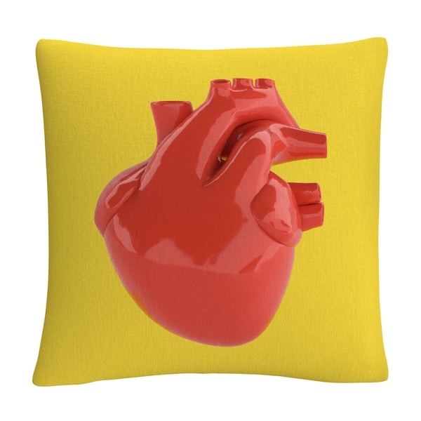 slide 2 of 4, Modern 3D Red Heart By Abc 16x16 Throw Pillow