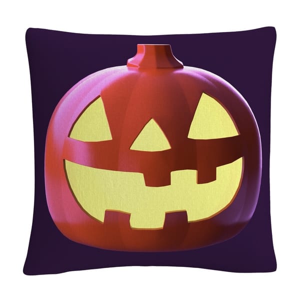 3D Jack O Lantern Yellow Light Halloween By Abc 16x16 Throw Pillow ...