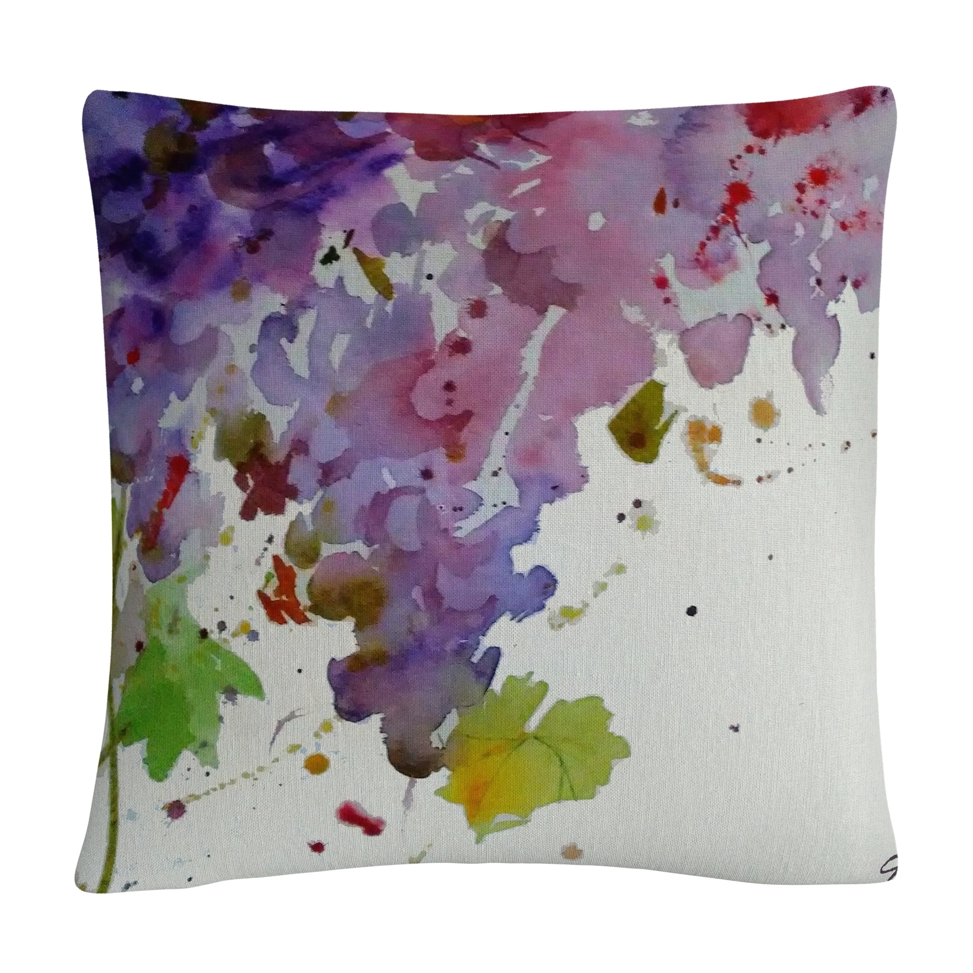 'Harvest I' Purple By Sheila Golden 16x16 Throw Pillow