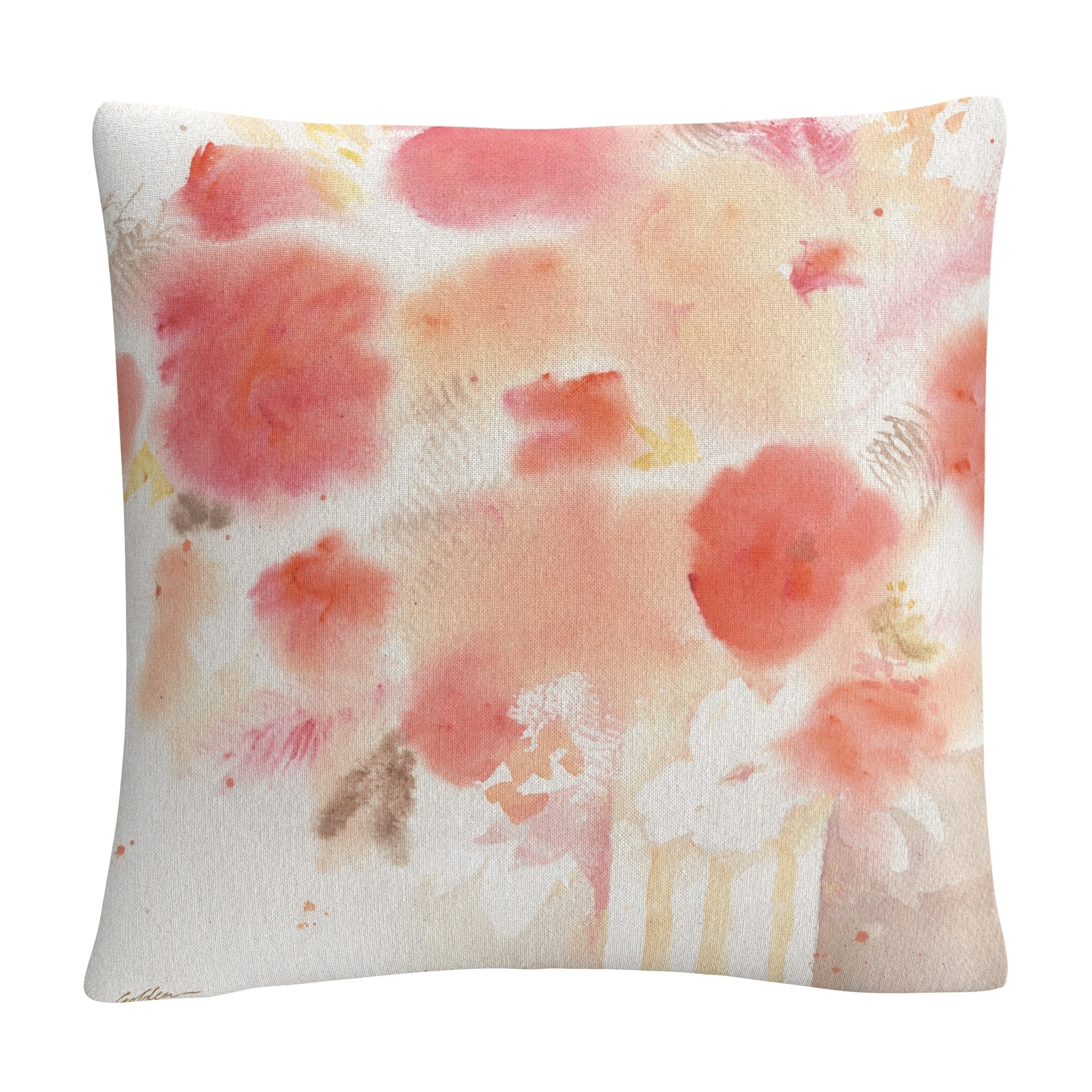 'Pink Tones 3' Watercolor s By Sheila Golden 16x16 Throw Pillow