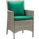 preview thumbnail 10 of 34, Havenside Home Bocabec Beige Patio Wicker Rattan Dining Armchair
