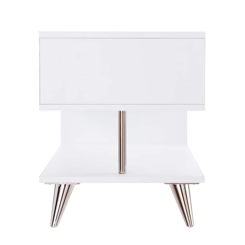 SEI Furniture White Low Profile Media TV Stand for TV's up to 41"