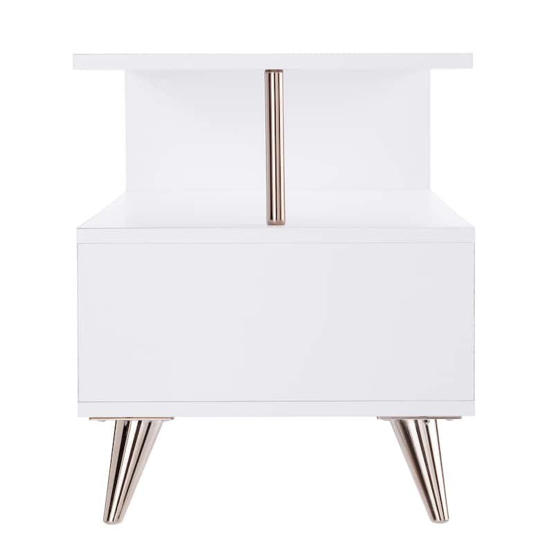 SEI Furniture White Low Profile Media TV Stand for TV's up to 41"