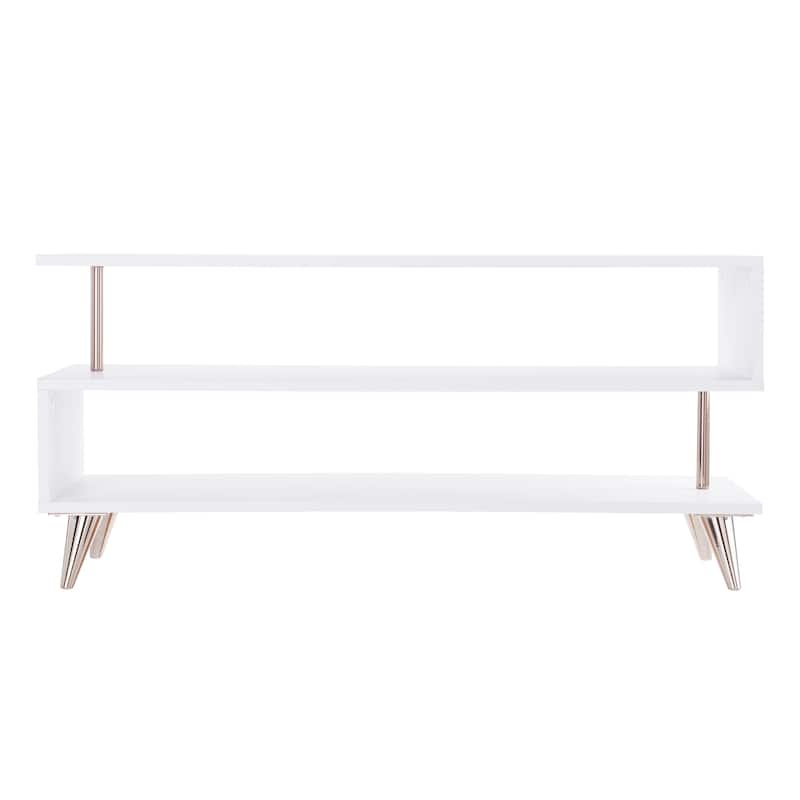 SEI Furniture White Low Profile Media TV Stand for TV's up to 41"