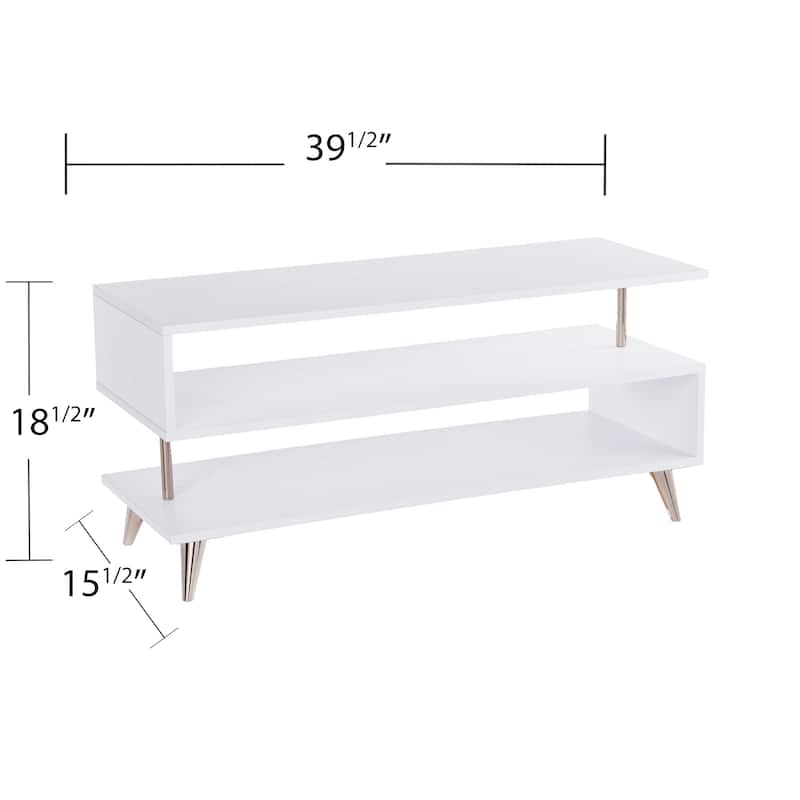 SEI Furniture White Low Profile Media TV Stand for TV's up to 41"