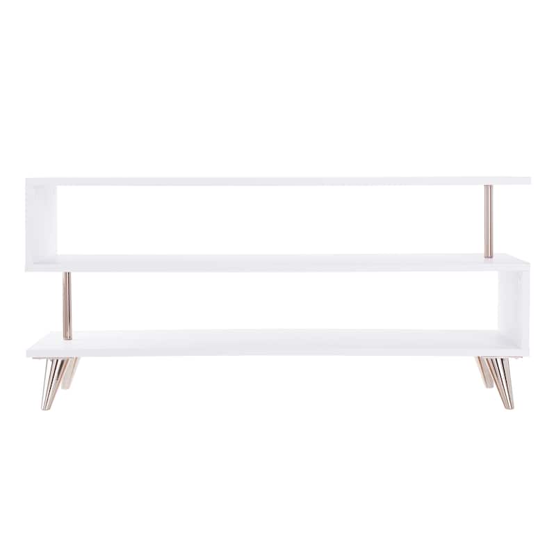 SEI Furniture White Low Profile Media TV Stand for TV's up to 41"