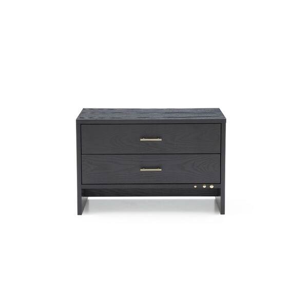 Shop Modrest Wales Modern Grey Ash 2 Drawer Nightstand Free