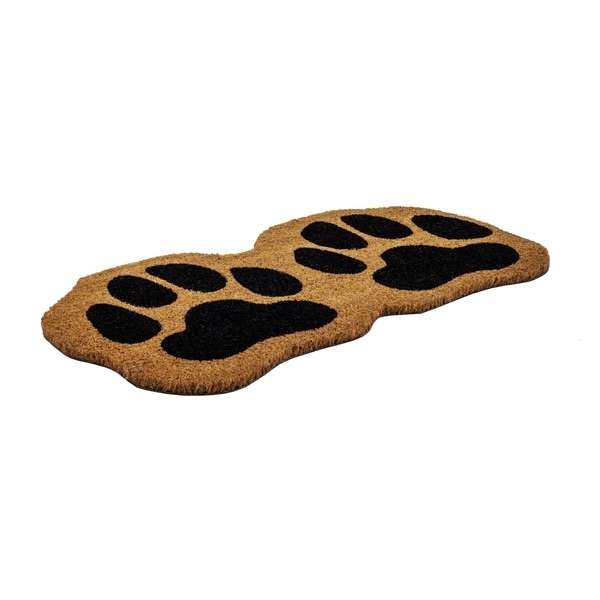 Paw Prints Slip Resistant Coir Doormat
