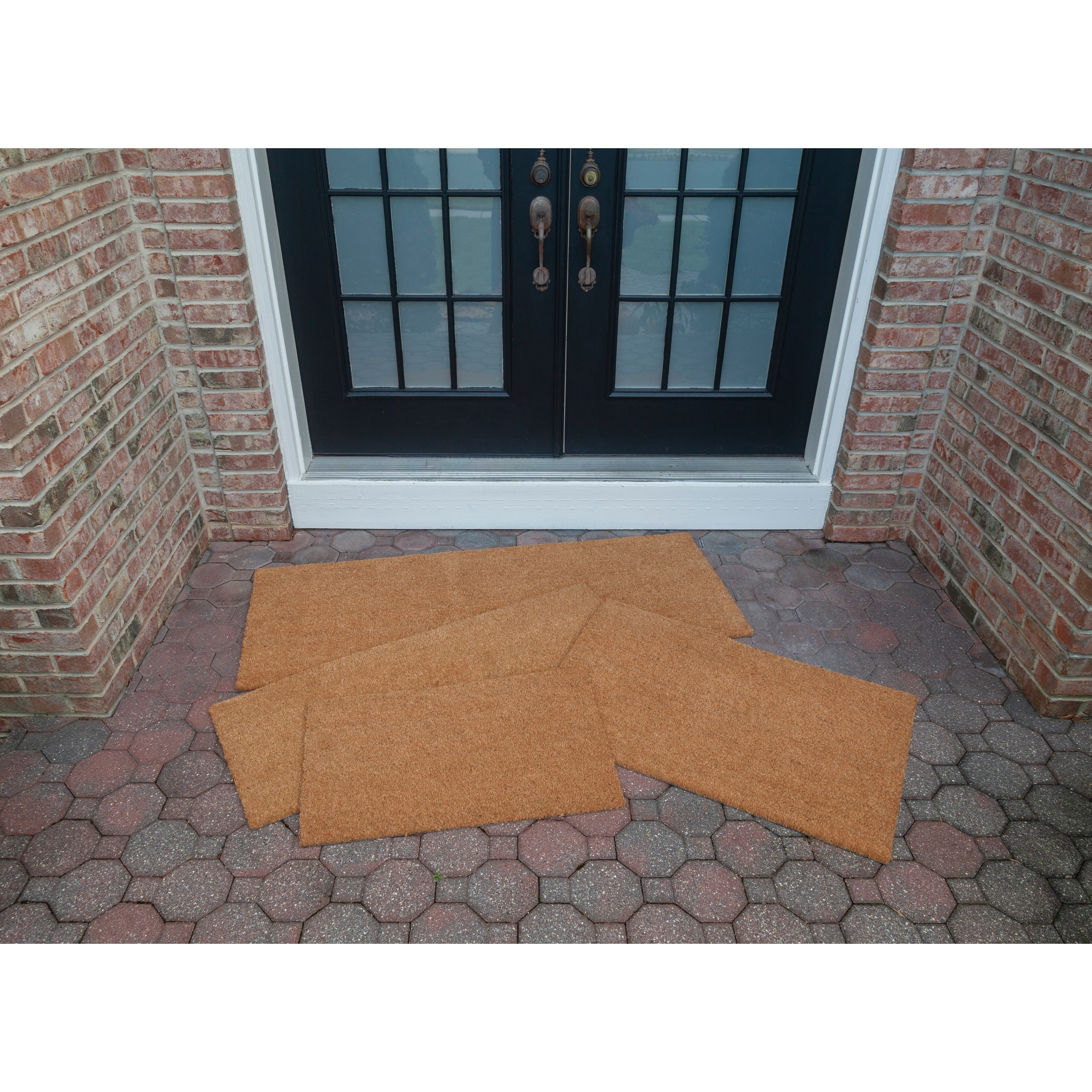 Evideco Outdoor Printed Front Door Mat Home PVC Rug 30x18 Black