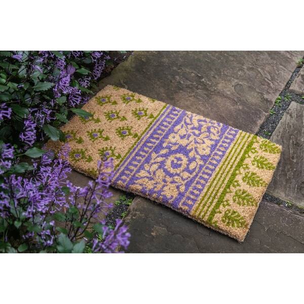 Shop Olive And Lilac Handwoven Coconut Fiber Doormat Free