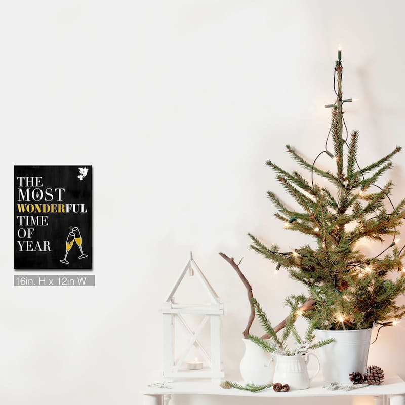 Ready2HangArt 'Time of Year' Wrapped Canvas Christmas Textual Wall Art - 12" W x 16" H