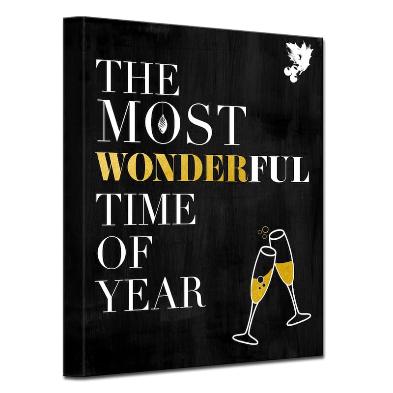 Ready2HangArt 'Time of Year' Wrapped Canvas Christmas Textual Wall Art