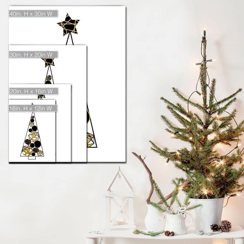 Ready2HangArt 'Glam Tree' Wrapped Canvas Christmas Textual Wall Art