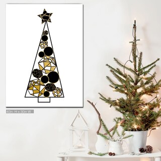 Ready2HangArt 'Glam Tree' Wrapped Canvas Christmas Textual Wall Art