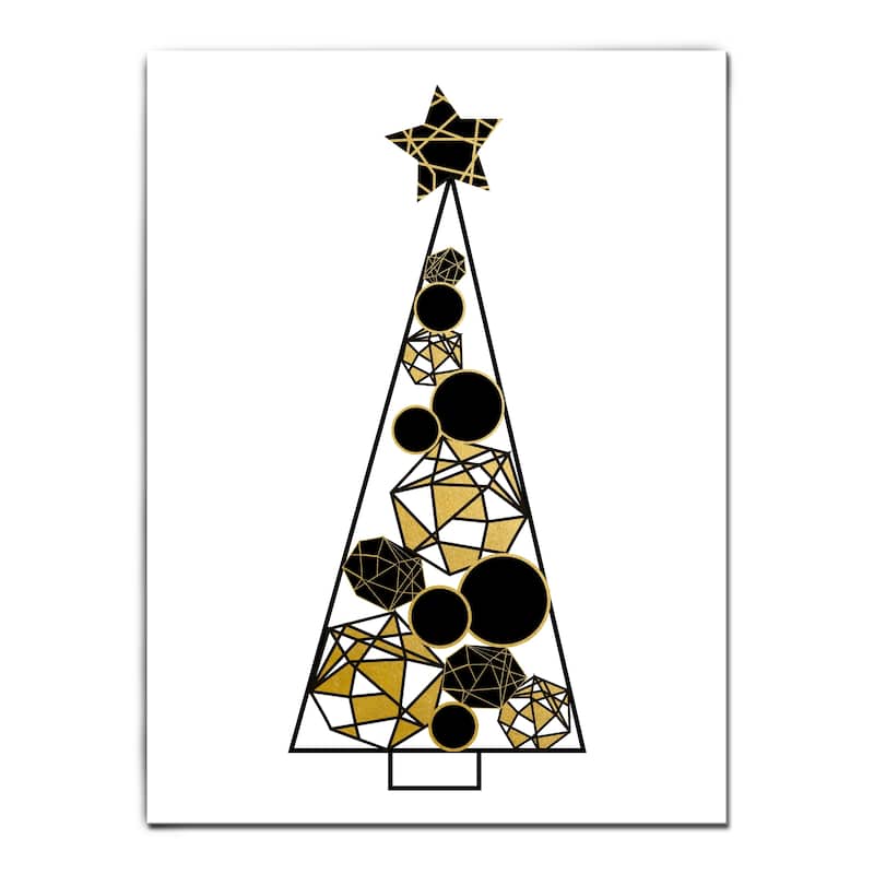 Ready2HangArt 'Glam Tree' Wrapped Canvas Christmas Textual Wall Art