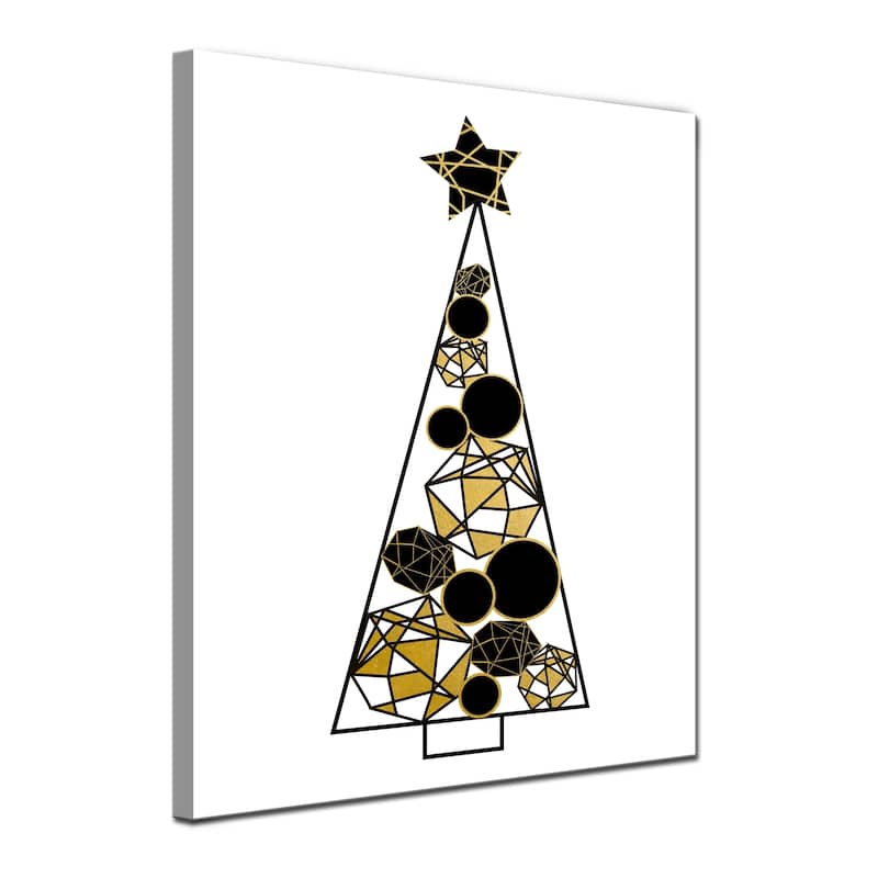Ready2HangArt 'Glam Tree' Wrapped Canvas Christmas Textual Wall Art