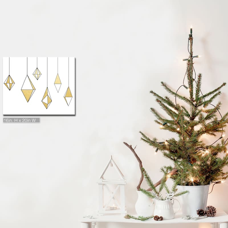 Ready2HangArt 'Glam Dangles' Wrapped Canvas Christmas Wall Art - 20" W x 16" H