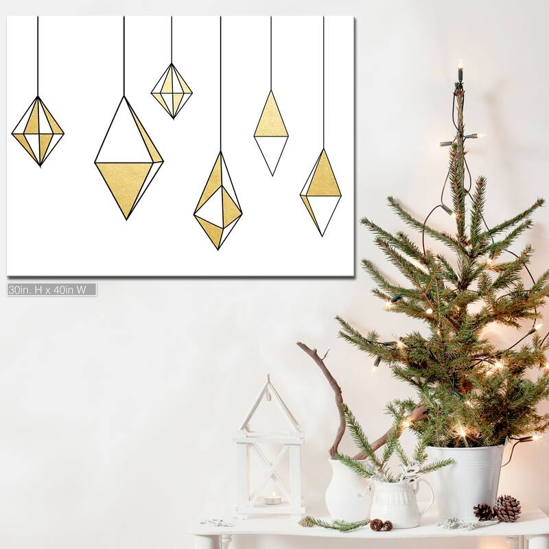 Ready2HangArt 'Glam Dangles' Wrapped Canvas Christmas Wall Art - 40" W x 30" H