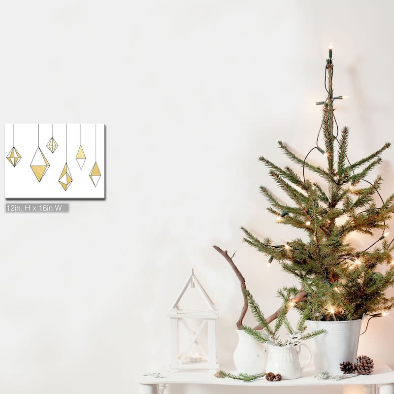 Ready2HangArt 'Glam Dangles' Wrapped Canvas Christmas Wall Art - 16" W x 12" H
