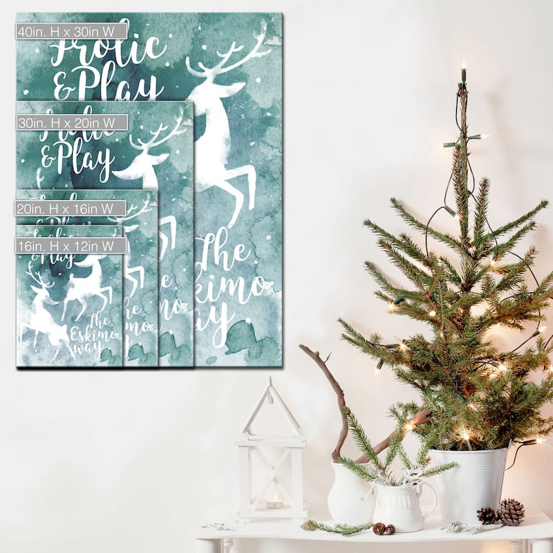 Ready2HangArt 'Frolic' Wrapped Canvas Christmas Wall Art
