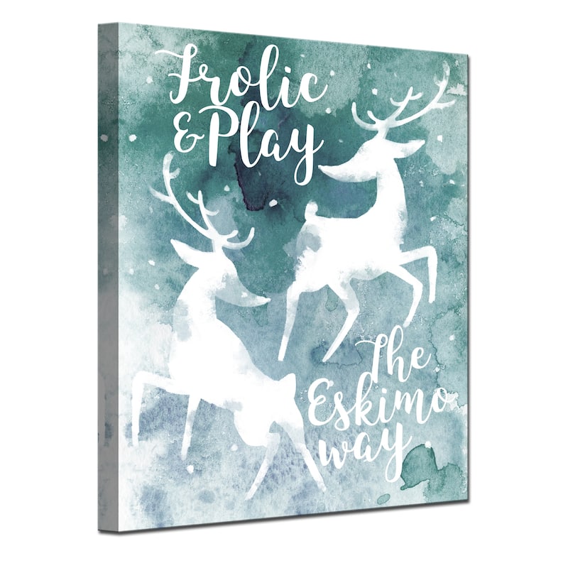 Ready2HangArt 'Frolic' Wrapped Canvas Christmas Wall Art