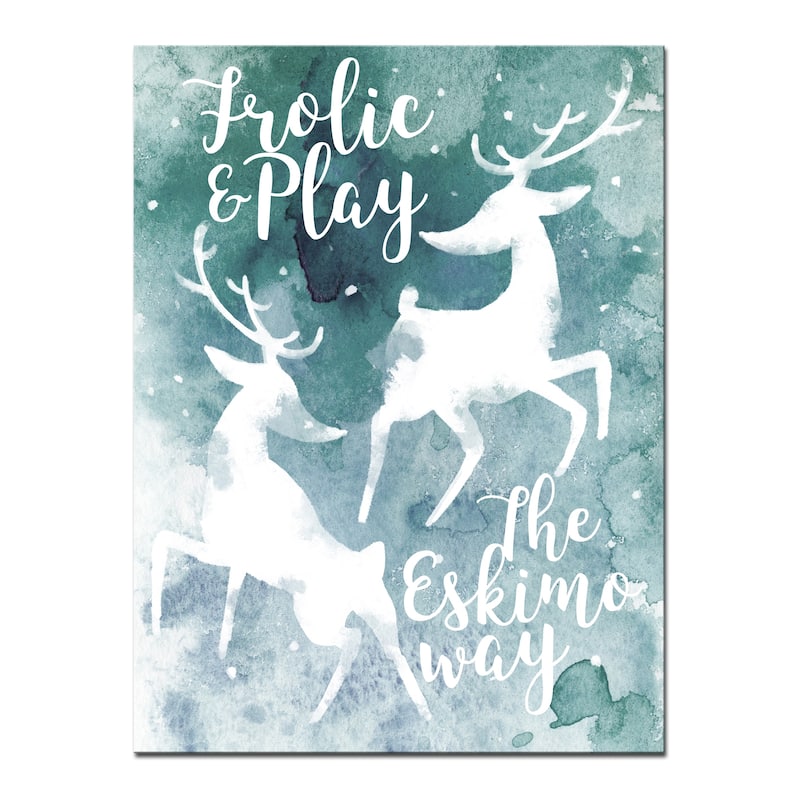 Ready2HangArt 'Frolic' Wrapped Canvas Christmas Wall Art