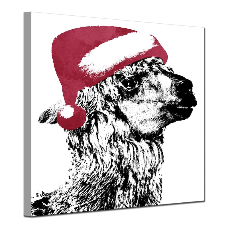 Ready2HangArt 'Alpaca Santa' Wrapped Canvas Christmas Wall Art