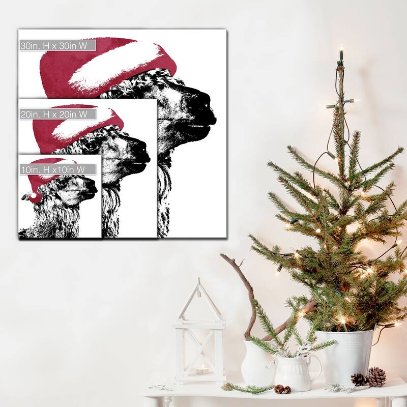 Ready2HangArt 'Alpaca Santa' Wrapped Canvas Christmas Wall Art