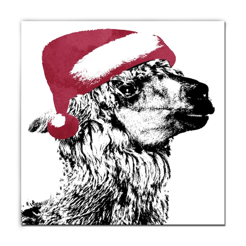 Ready2HangArt 'Alpaca Santa' Wrapped Canvas Christmas Wall Art