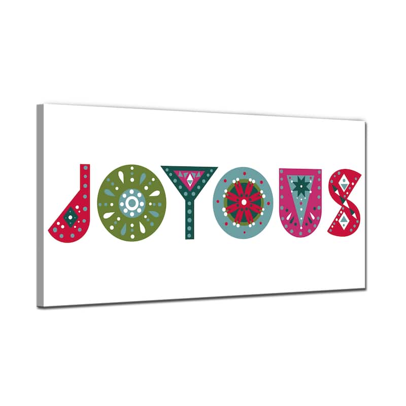 Ready2HangArt 'Joyous' Wrapped Canvas Christmas Wall Art