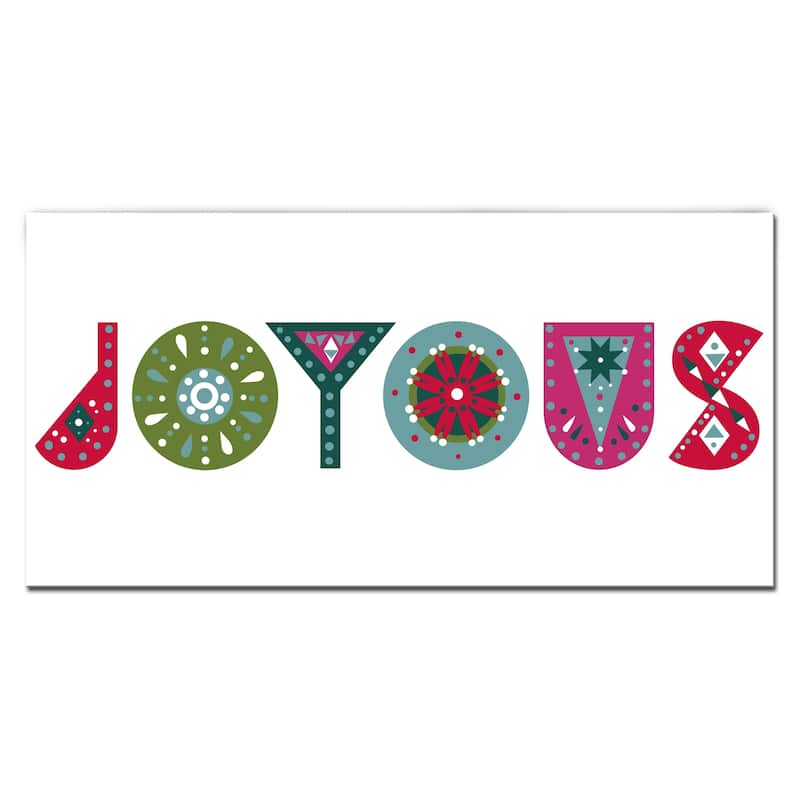 Ready2HangArt 'Joyous' Wrapped Canvas Christmas Wall Art
