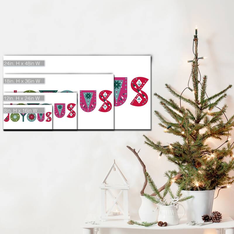 Ready2HangArt 'Joyous' Wrapped Canvas Christmas Wall Art