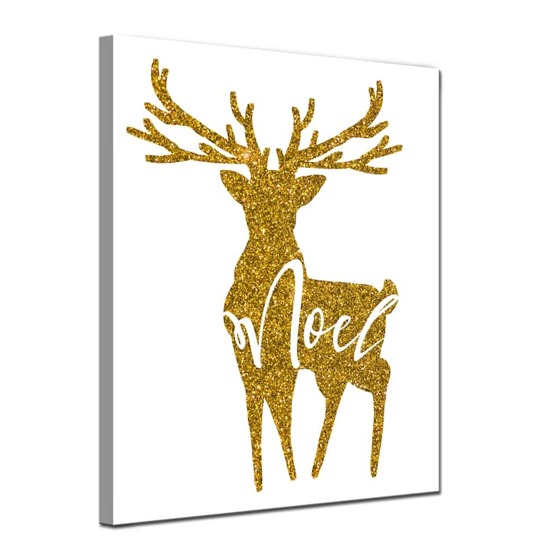 Ready2HangArt 'Glam Noel' Wrapped Canvas Christmas Textual Wall Art