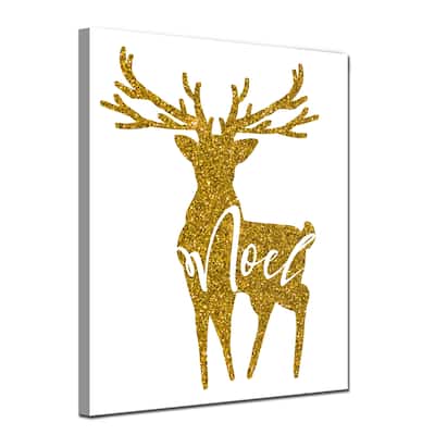 Ready2HangArt 'Glam Noel' Wrapped Canvas Christmas Textual Wall Art