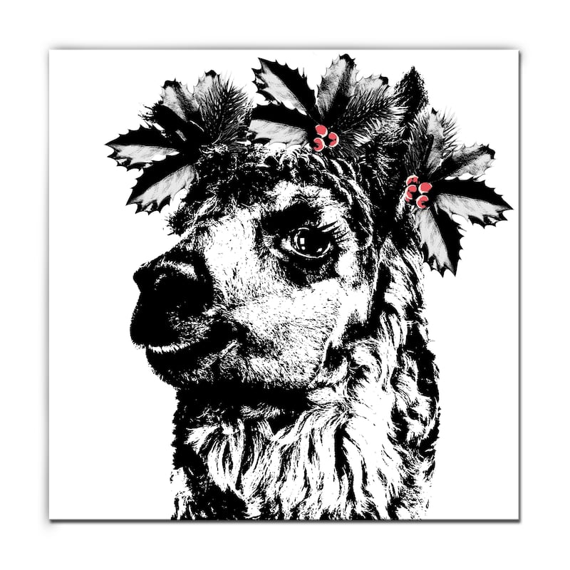 Ready2HangArt 'Alpaca Elf' Wrapped Canvas Christmas Wall Art