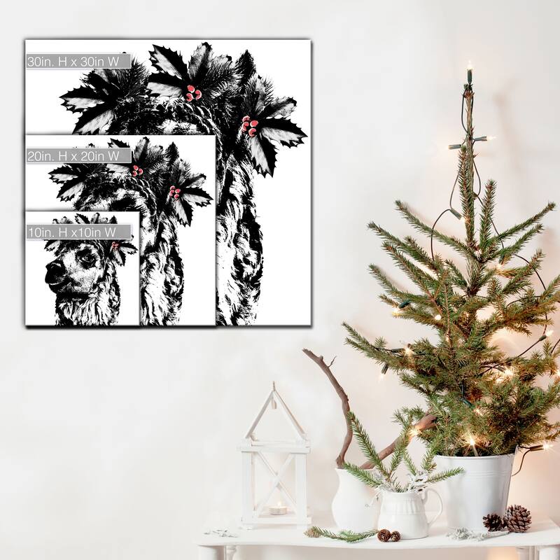Ready2HangArt 'Alpaca Elf' Wrapped Canvas Christmas Wall Art